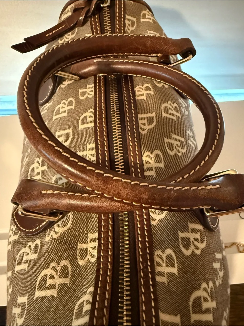 Dooney & Bourke Brown Monogram Satchel